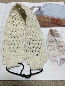 ヘアバンド　手作り　かぎ針編み