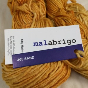 マラブリゴ　シルキーメリノ　MALABRIGO　Silky　Merino　405　SAND 黄色　シルク　メリノウール　毛糸　輸入　絹