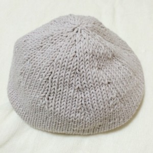 手編み　帽子　ニット帽　輪針　棒針編み　メリヤス編み　シンプル　夏用　毛糸　糸　簡単